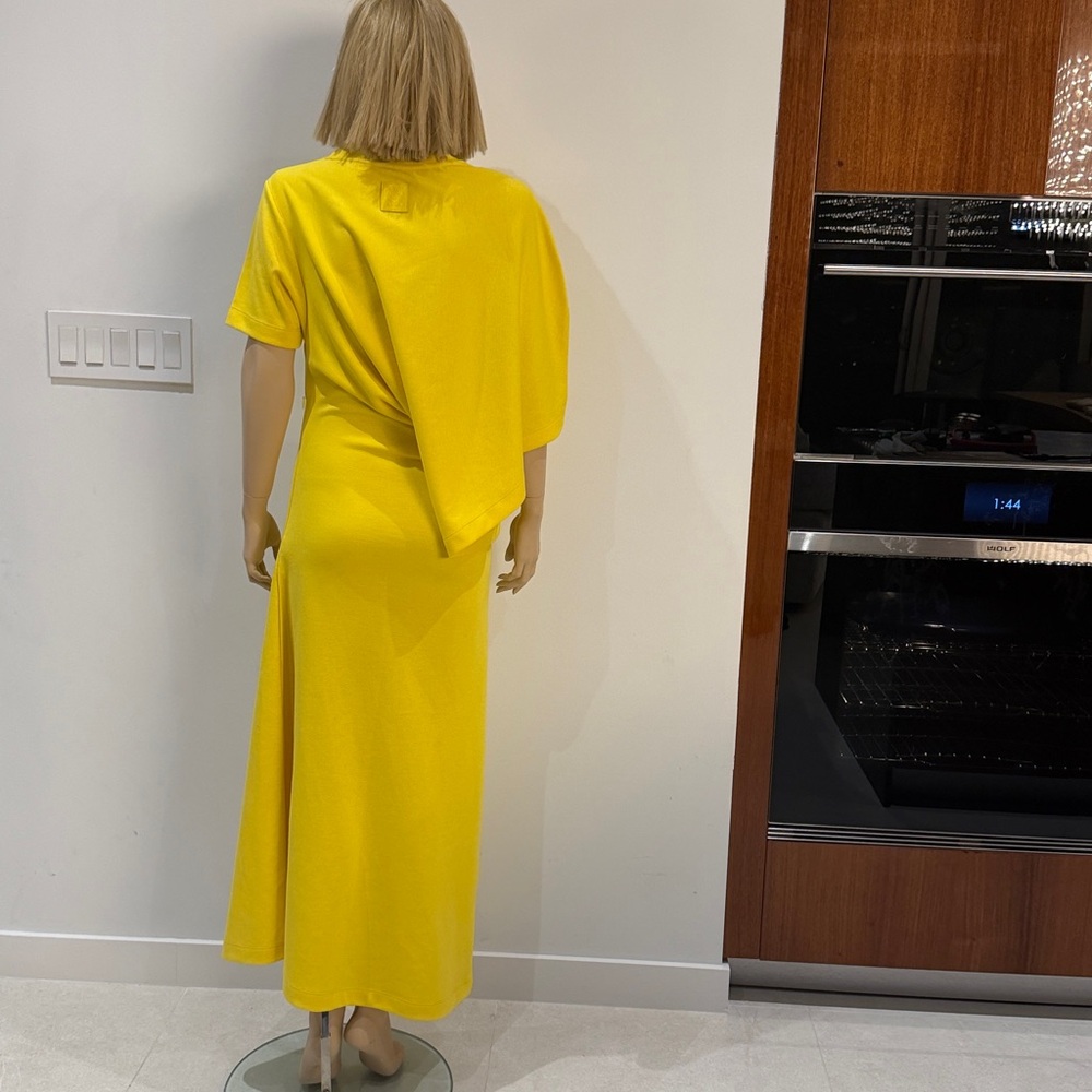 Loewe Yellow Dress asymmetric cotton blend sz 4 - Picture 3 of 16
